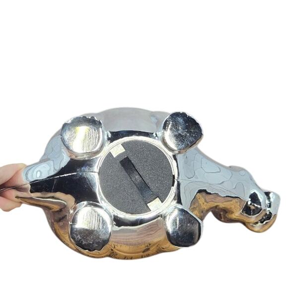 Silver Metal Piggy Bank - Vintage - Picture 4 of 7